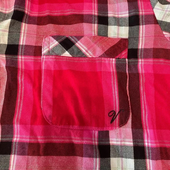 Victoria Secret Pink Plaid Pajama Set Top and Shorts Medium EUC Soft Sexy - Picture 6 of 13